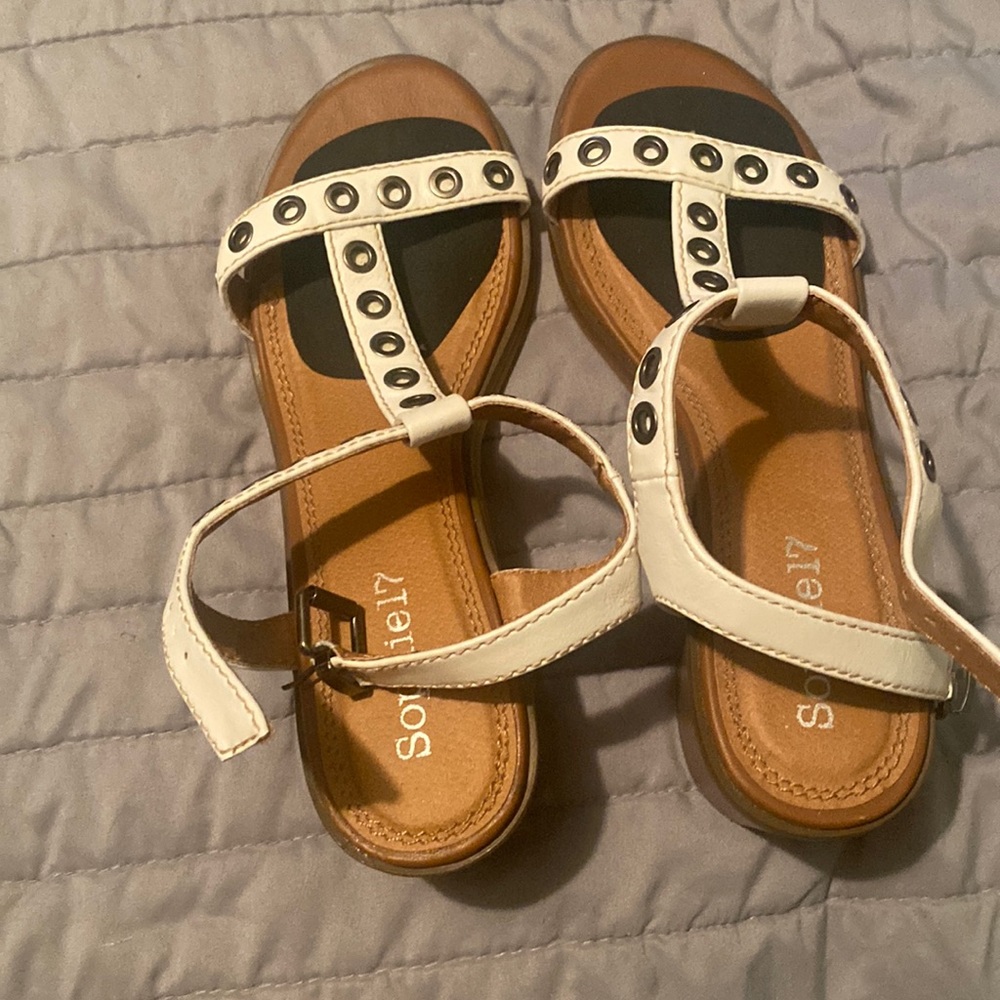 - Sophie17 Cream studded Sandals